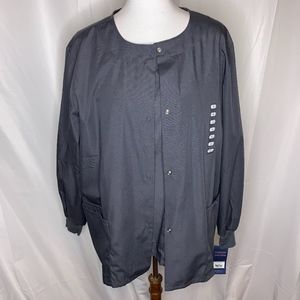 NWT Cherokee 2-Piece Gray Scrub Jacket & Top Set